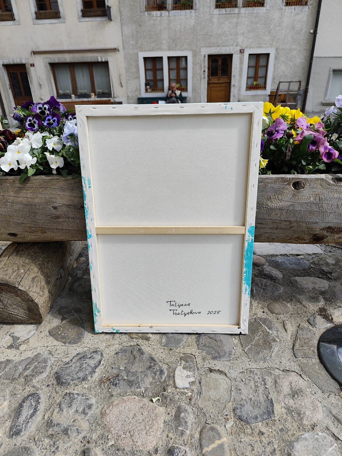 Cheval bleu en fleur2